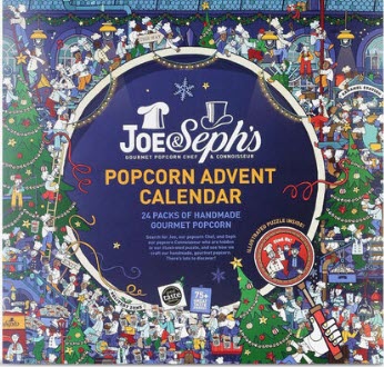joe and sephs popcorn advent calendar box