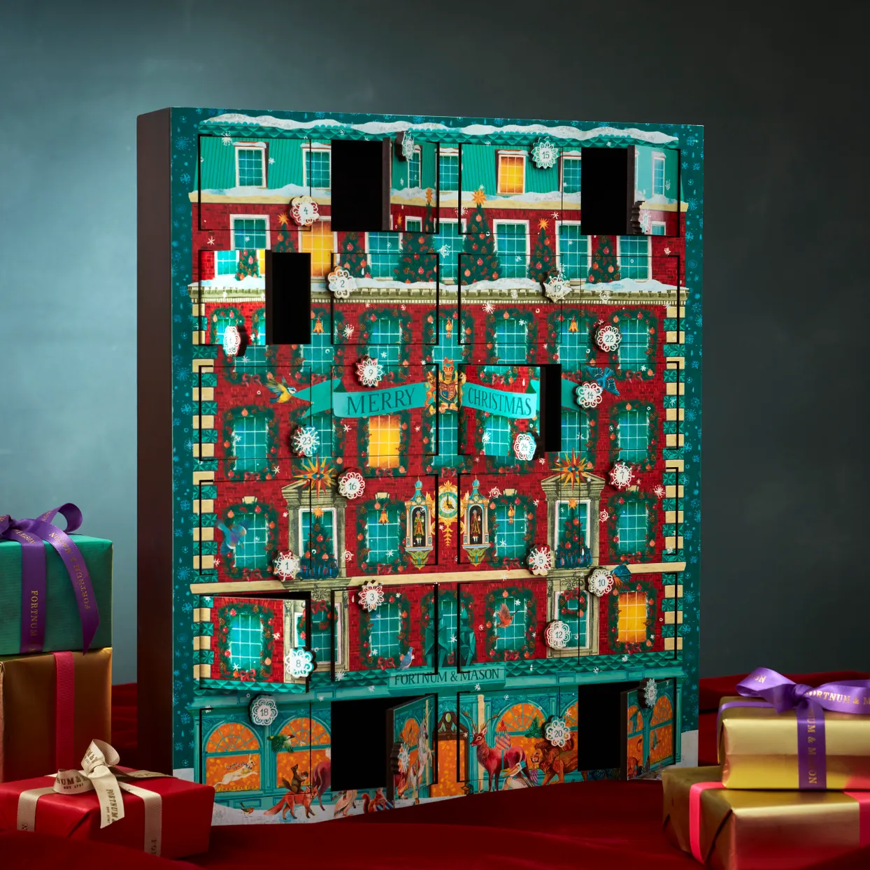 FORTNUM & MASON Piccadilly House Unfilled Musical Advent Calendar - Image 3