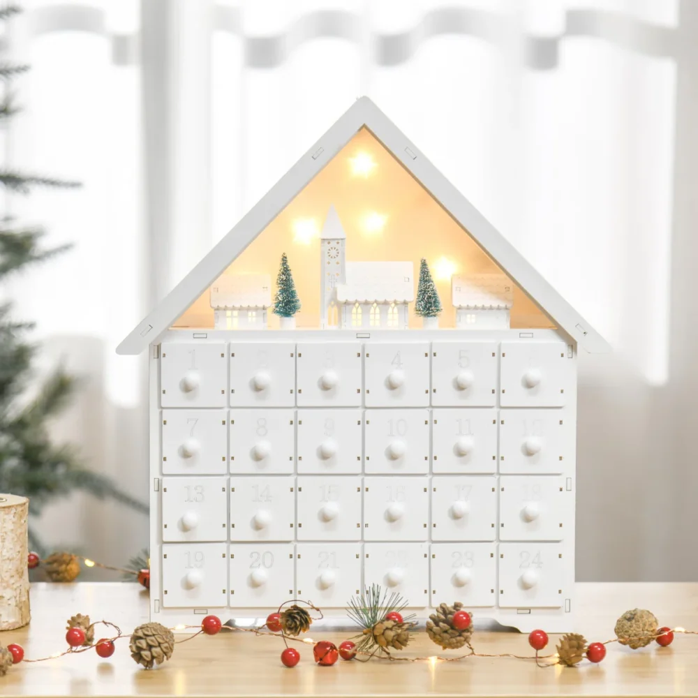 Wooden Light Up Advent Calendar By The Seasonal Aisle