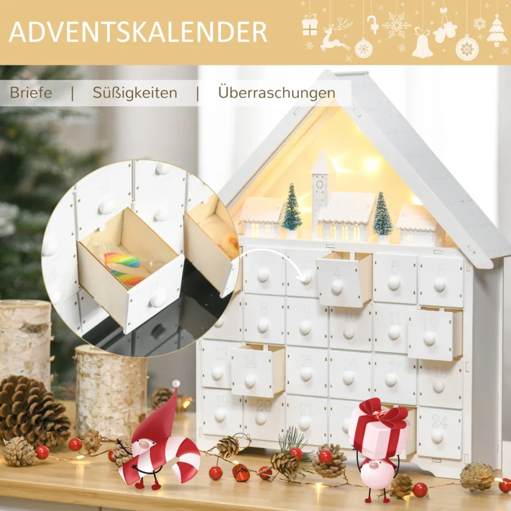 Wooden Light Up Advent Calendar By The Seasonal Aisle - Image 4